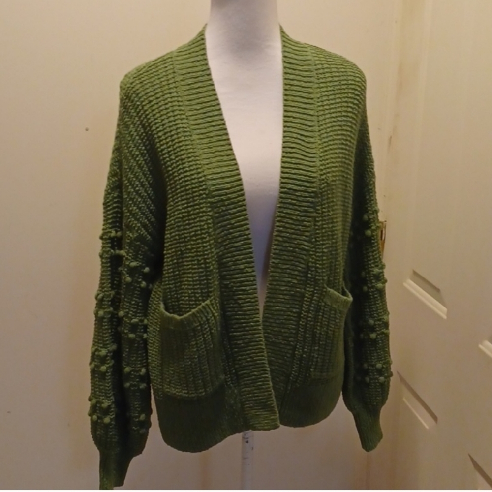 Madewell cardigan open front Bobble sweater chunky